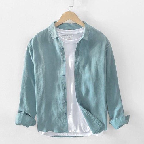 Kemeja Panjang Pria  Polos Casual | Bahan Katun Tuwil Kemeja Pria Casual