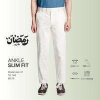 BLUEBUTTON Celana Putih Pria Celana Chino Celana Ankle Pants