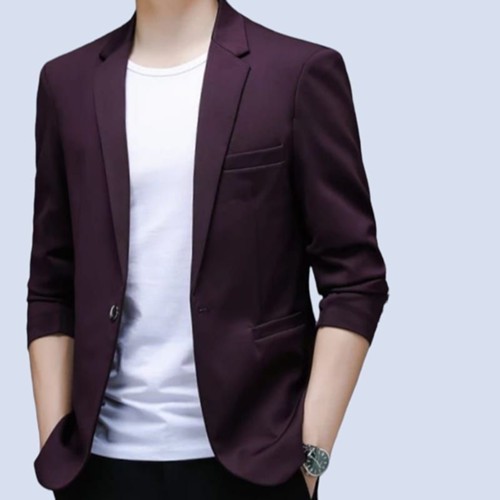 Jas Blazer Pria Hitam Semi Formal Slimfit Model Saku Tanpa T
