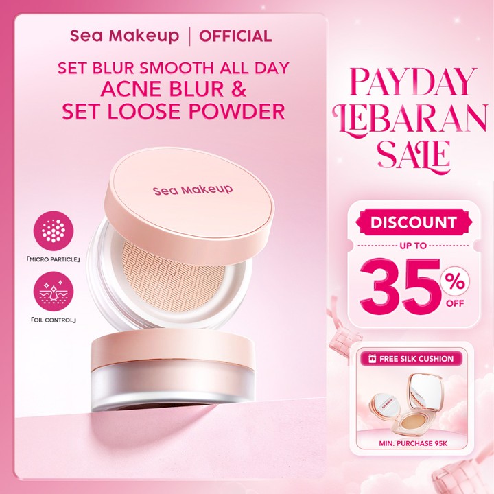 Sea Makeup Acne Blur and Set Loose Powder – Bedak Tabur Oil Control dengan Butiran Halus, Setting Powder & Powder Foundation Natural