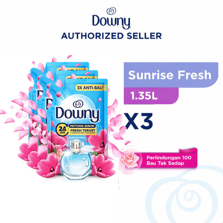 Downy Sunrise Fresh Pewangi Pelembut Pakaian Refill 1.35 l - Isi 3