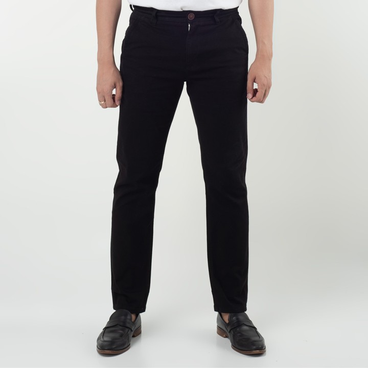 Benhill Celana Pria Panjang Chino Pants Slim Fit Katun Stretch Hitam 27712-13-322