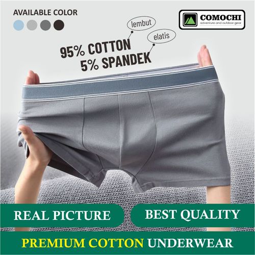 Celana Dalam Boxer Pria Dewasa Sport Olahraga Bahan Katun CD Cotton Underwear Men