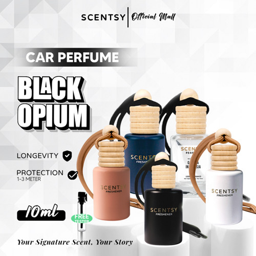 SCENTSY Parfum Mobil BLACK OPIUM Pengharum Anti Mual 10ml Pewangi Ruangan Kantor Toilet Kamar tidur Lemari Inspired by Fragrance Aroma Terapi Mewah Parfum Gantung Capit Jepit AC Aksesoris Mobil