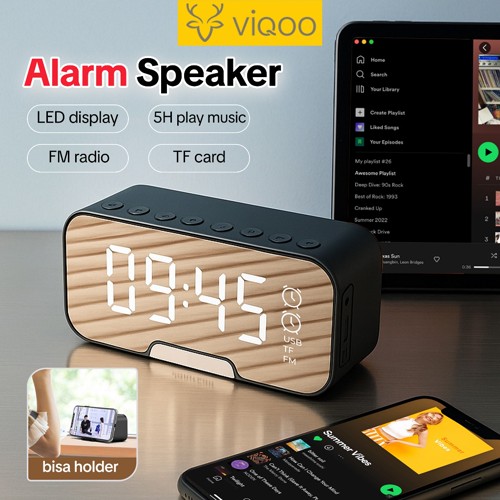 Viqoo Speaker Bluetooth S10 5.0 Alarm LED Mirror Display Ult