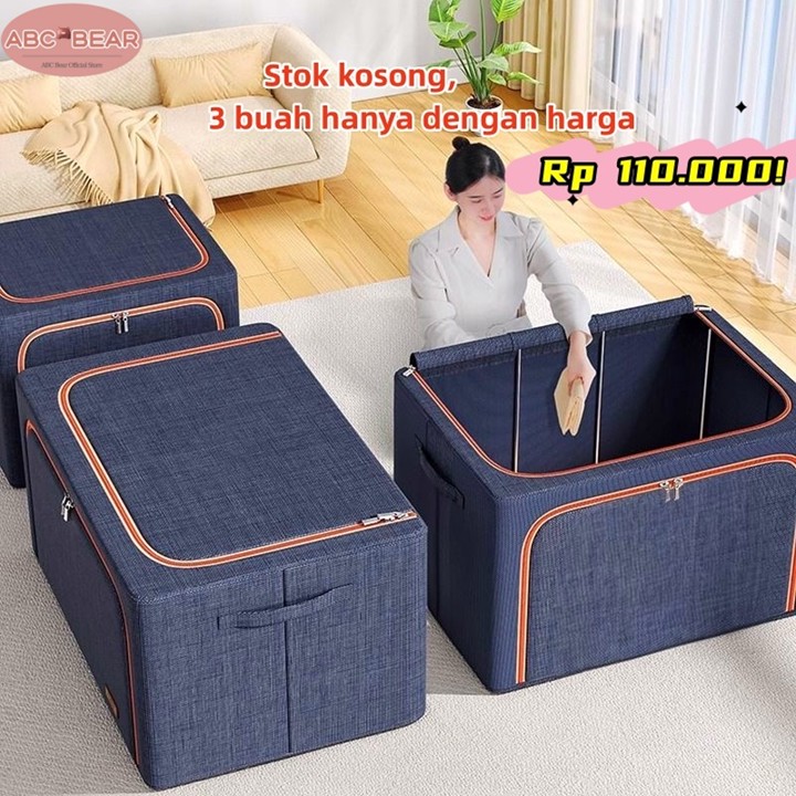ABC BEAR  110L harga murah storage box besar kotak penyimpanan baju Bisa dilipat box baju tempat penyimpanan Serbaguna Rumah organizer