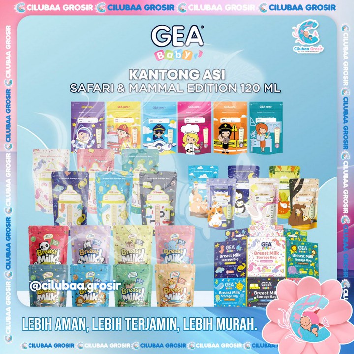 TERLARIS Kantong Asi GEA BABY 100ml 120ml Breastmilk Storage doble zipper