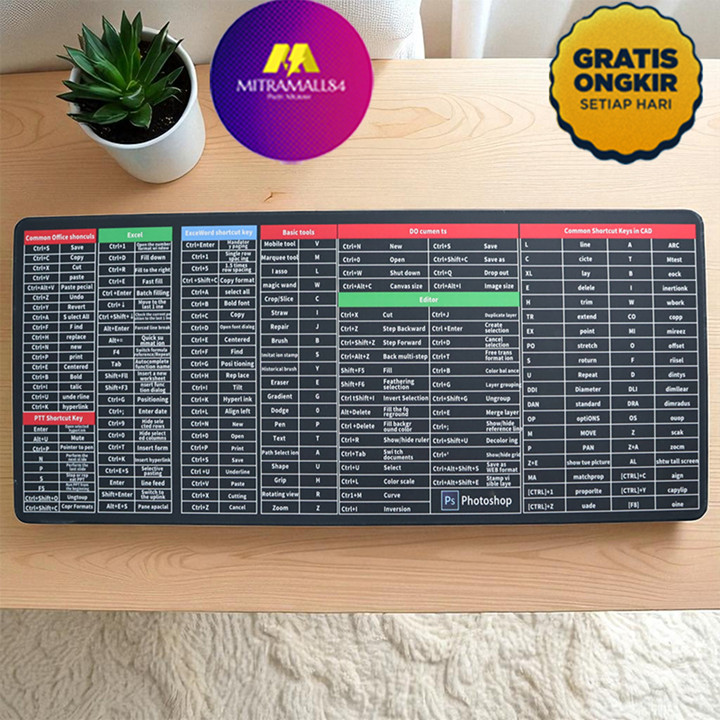 Alas Mouse Gaming Mouse Pad Gaming Desk Mat Motif Keyboard Mousey Office Anti Slip 300x800x2mm