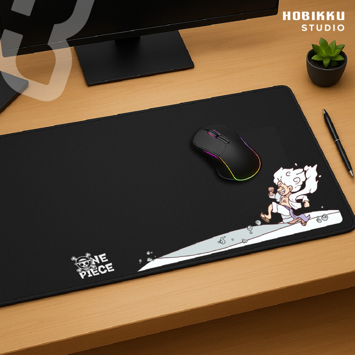 Mouse Pad dan Deskmat One Piece Luffy gear5 BigSize Nika 60x30 CM By Hobikku Mosepad lucu anti selip
