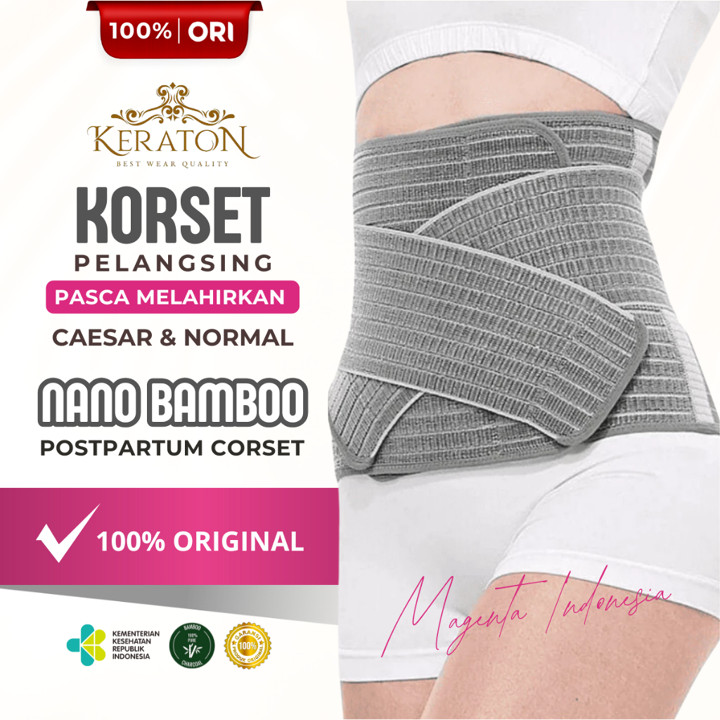 KERATON - Korset Pelangsing Pasca Melahirkan Nano Bamboo Premium Anti Bakteri ORIGINAL SNI & INTER