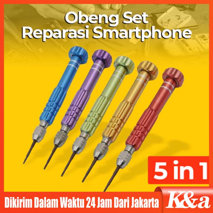 Set 5 in 1 SY-338 / Servis / Screwdriver Jam Tangan Ponsel Magnet Obeng Pegasi Original