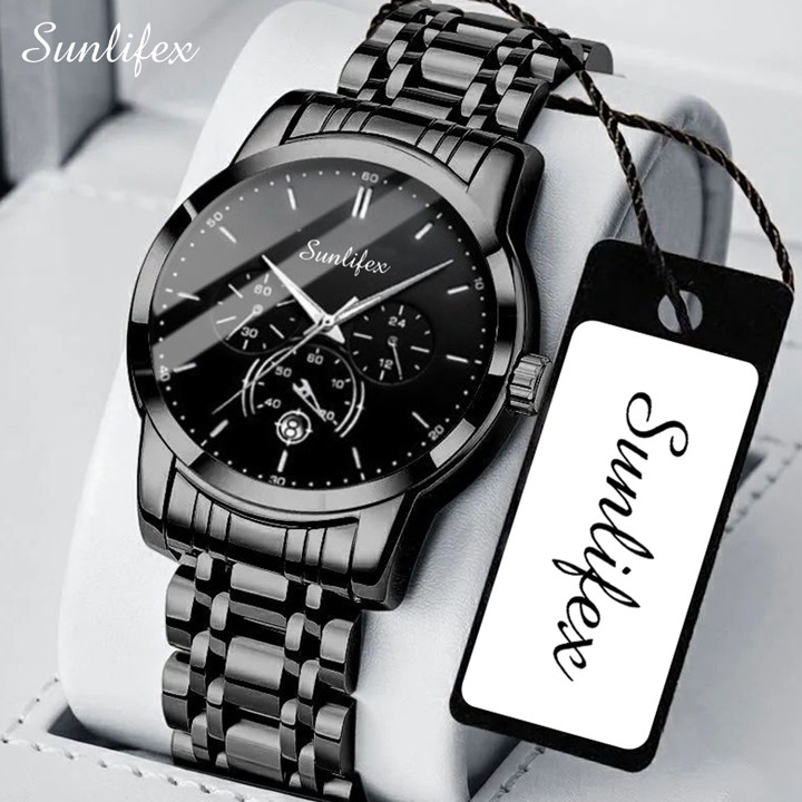 Sunlifex Jam Tangan Pria Original Bisnis Anti Air Kuarsa Jam
