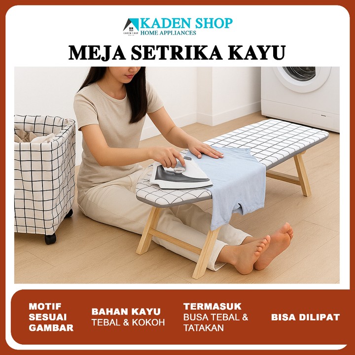 Meja Setrika Kayu Jati Belanda Kokoh 90x33x25 Cm