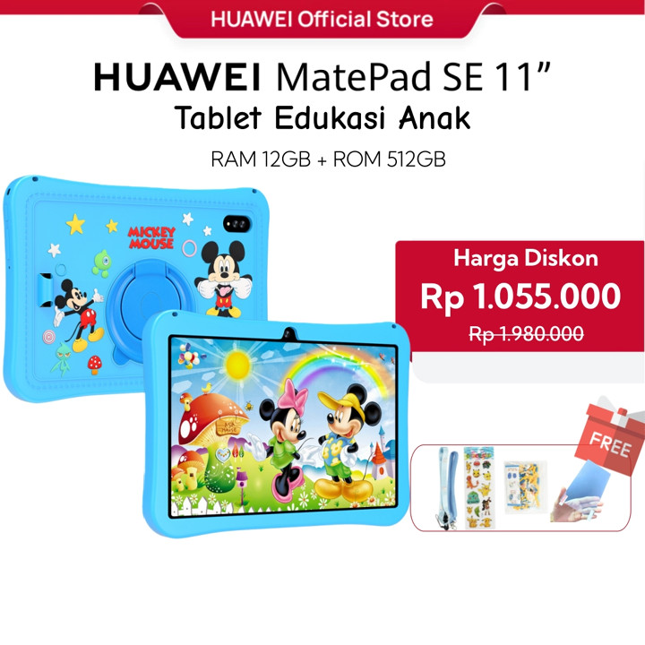 HUAWEI MatePad SE 11" Tablet Anak (12GB/512GB) Eye Comfort FullView Display | Parental Assistant | tablet edukasi anak Android 15 | Digital parenting assistant | Baterai jumbo 6800mAh (typ) | Official Store