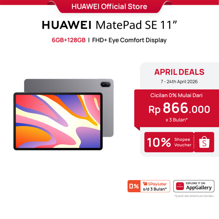 [BEST SELLER] HUAWEI MatePad SE 11" Tablet [6+128GB] | FHD+ Eye Comfort Display | 7700mAh | Metal Unibody