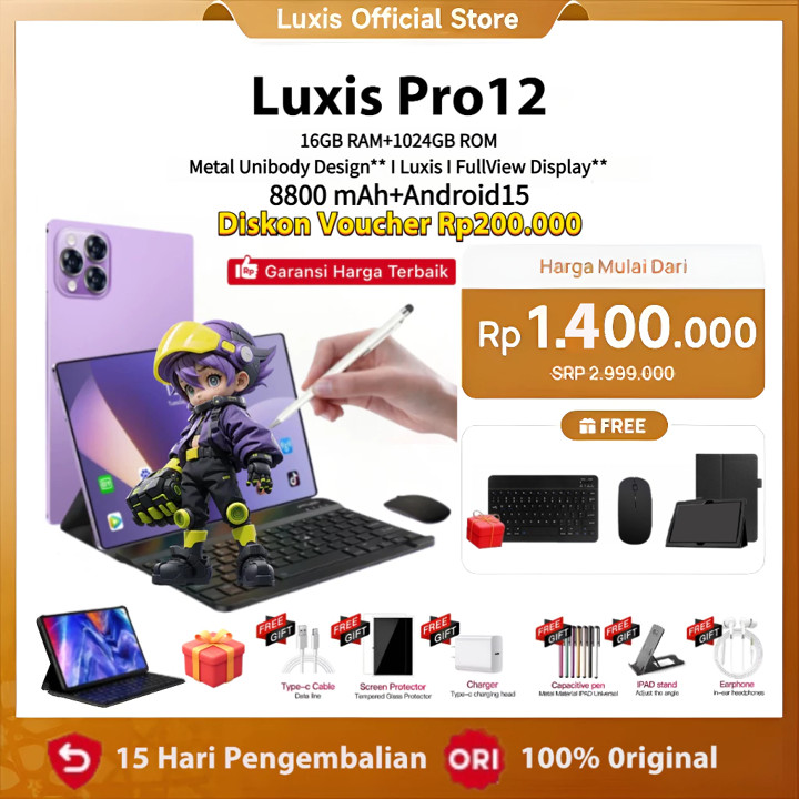 [Free Mouse Keyboard Case] Luxis Tablet Pro12 (16GB+1024GB)A