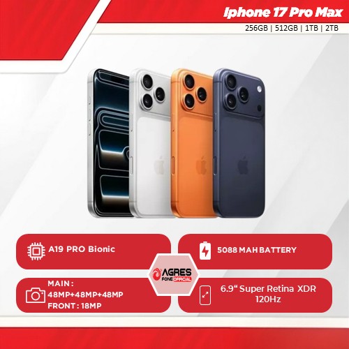 IPhone 17 Pro Max 256GB 512GB 1TB 2TB Garansi Resmi