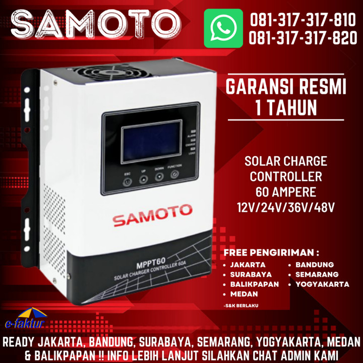 MPPT SOLAR CHARGER CONTROLLER SAMOTO 60A 12V/24V/48V