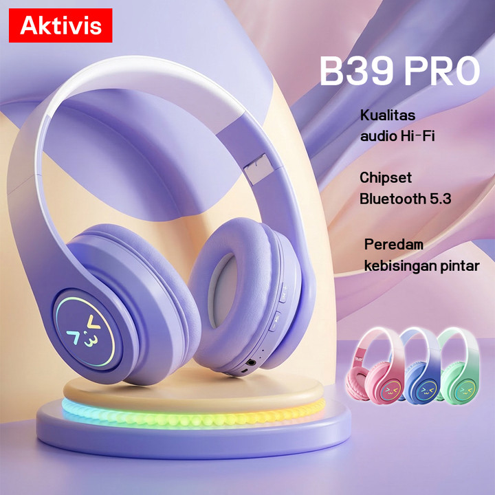 Headphones Bluetooth Nirkabel B39Pro  earphone Peredam Kebisingan Headset Headphone Gaming Headphone Olahraga dengan
