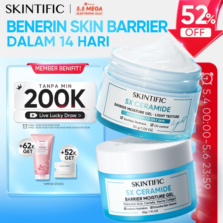 SKINTIFIC - 5X Ceramide Barrier Moisturizer Wajah/Badan Krim