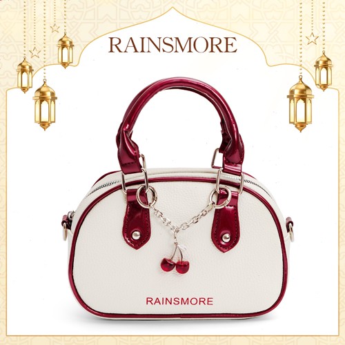 RAINSMORE Tas Selempang Wanita — Model Baru Tas Cherry Bulat yang Imut, Gaya Mus