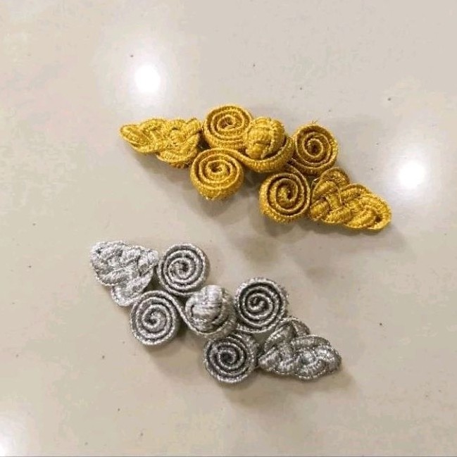 Kancing Shanghai Emas & Silver Glitter / kancing jibao / kancing cibao / kancing China / kancing imlek