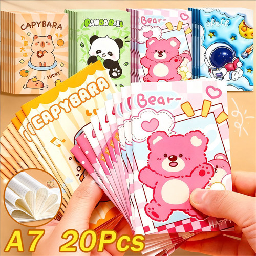 20Pcs Buku Catatan Kartun Lucu, Desain Cantik dan Ukuran Mini yang Praktis untuk