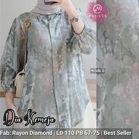 Dia top shirt katun rayon atasan wanita dewasa baju kemeja w