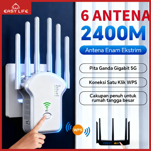 <Instant Prioritas> Easylife WIFI Expander 2400mb Repeater Nirkabel Rumah Repeat