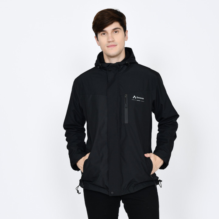 Armous Jaket Parasut Pria Windbreakers Outdoor Waterproof Bahan Taslan Premium