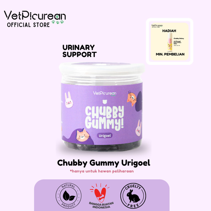 Vetpicurean Chubby Gummy Urigoel | Vitamin Urinary Kucing Anjing untuk FLUTD & Kencing Batu