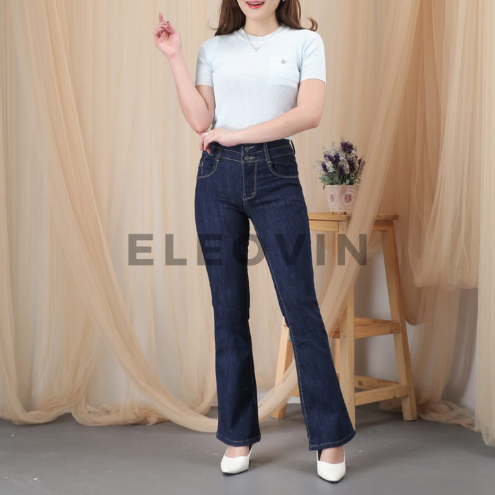 Eleovin Fashion - Cutbray Emily - Celana Jeans Highwaist Bes