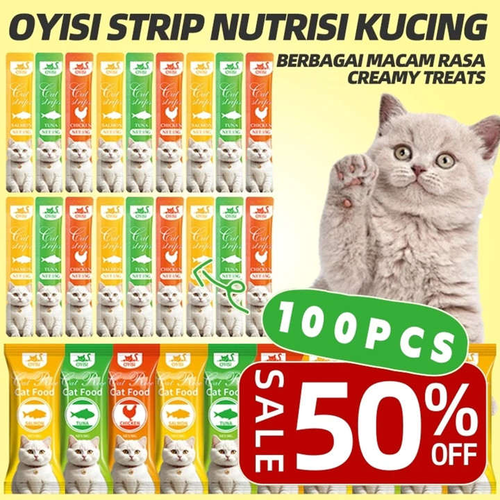 Snack Cemilan Kucing Creamy Treats 3 Flavors Tuna/Salmon/Chicken Ayam Cemilan Kucing Makanan Kucing