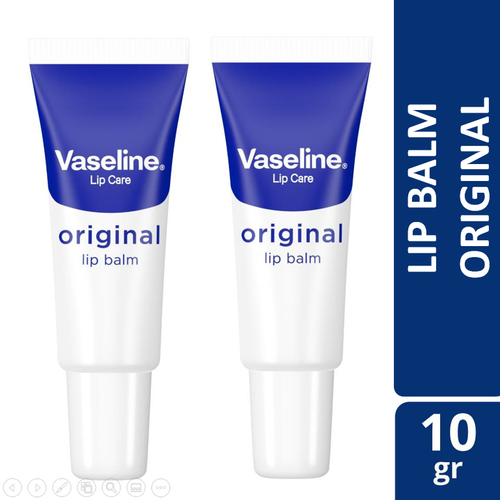 [Twinpack] Vaseline Lip Care ORIGINAL Tinted Lip Balm Tube 10gr (2 pcs) - Pelembab Bibir