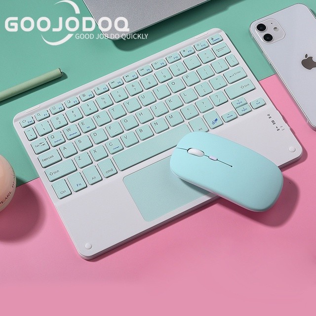 Goojodoq 10 inch Wireless Bluetooth Keyboard Touch keyboard Lightweight Portable For iPad Samsung Xiaomi iPhone Windos Colorful