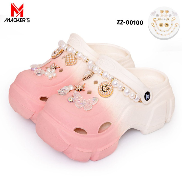[MACKER'S] T01+100 Sandal Baim wedges Wanita Terbaru sandal kodok lucu sepatu karet kekinian dengan hiasan
