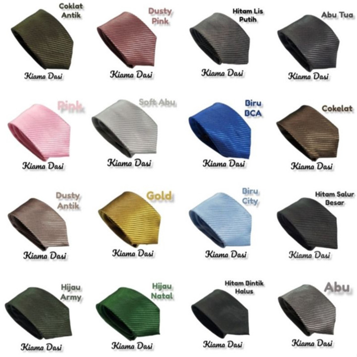 KIAMA - Dasi Pria Biru Dongker Navy Tua Salur Slim 3inc