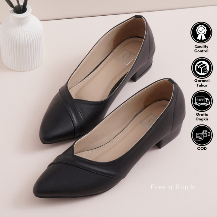 QUINCE Fresia Pantofel Wanita – Sepatu Formal Elegan, Ringan & Nyaman Dipakai Heels Wanita Hak 3 Cm