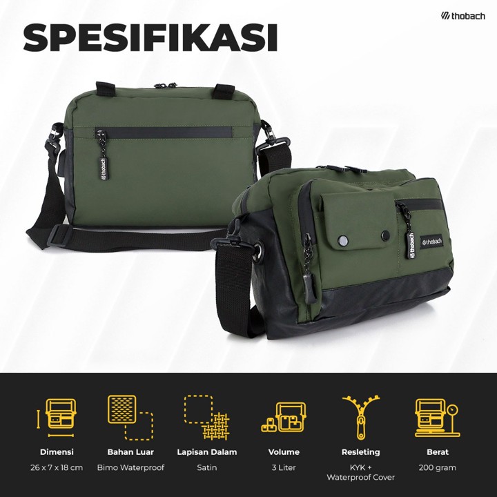 THOBACH - TAS SELEMPANG ANTI AIR TROJAN SLING BAG WATERPROOF