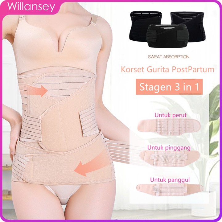 Korset Gurita PostPartum Stagen 3 in 1 Korset Melahirkan