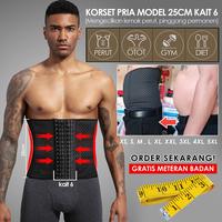 Korset pria perut model 25cm kait 6 untuk perut pinggang men