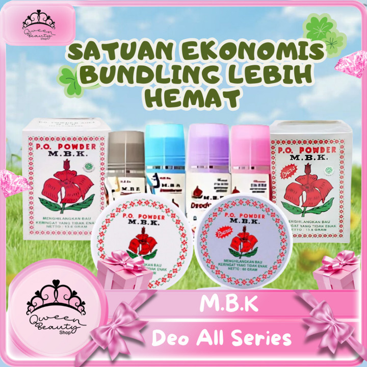 (ADA BUNDLING!!!) MBK Deodoran Roll On dan Box / Bedak Tawas / Penghilang Bau Badan 95%减味 / PO Powder MBK
