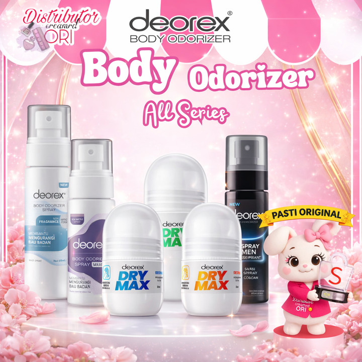 Deorex New Body Odorizer Spray Menghilangkan Bau Badan 60ml  | BPOM / deodorant DryMax Orginal/Gentle/Extra/Clinical AntiPerspirant Deodorant Roll on 30ml