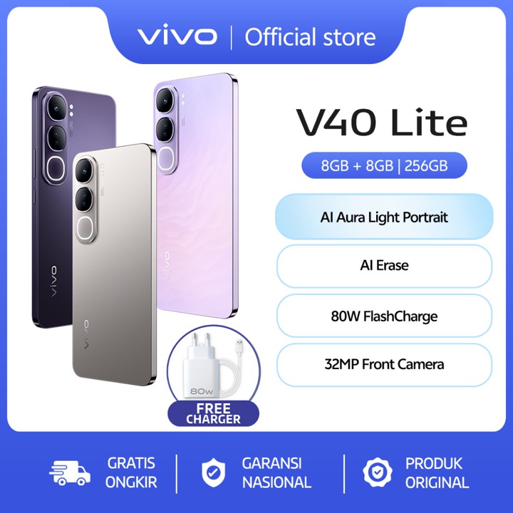 vivo V40 Lite 4G (8/256) - AI Aura Light Potrait, AI Erase, 
