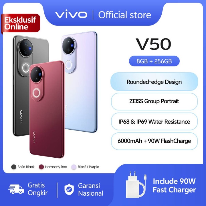 [ONLINE EXCLUSIVE] vivo V50 5G (8/256) Rounded-edge Design, 