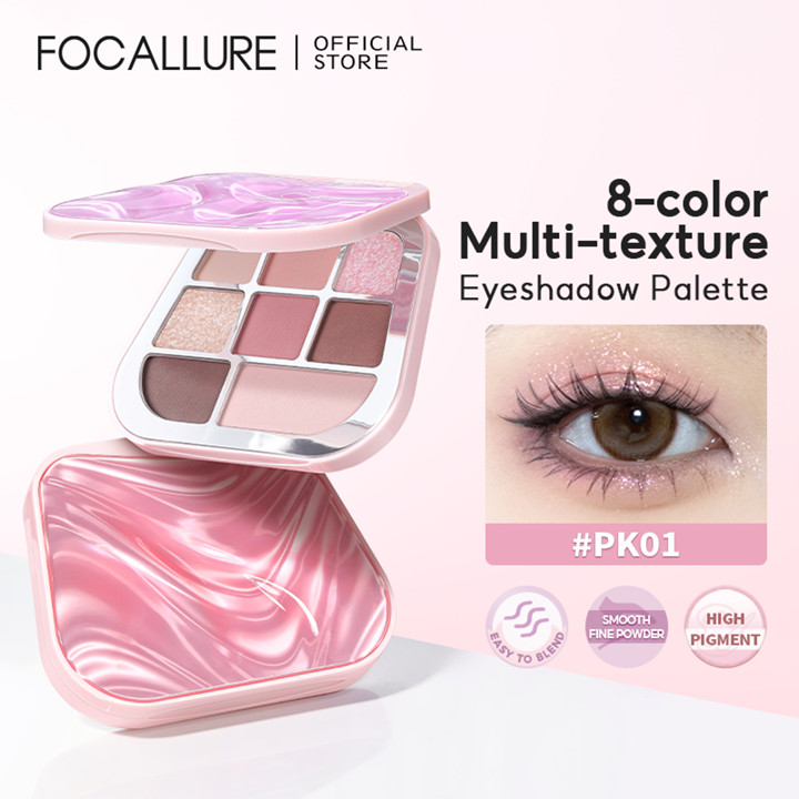 [NEW]FOCALLURE 8-color Eyeshadow Palette Matte Shimmer High Pigment Silky Texture